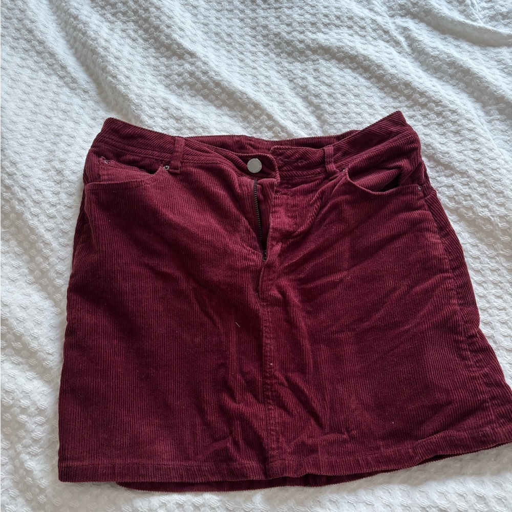 Corduroy Burgundy Skirt